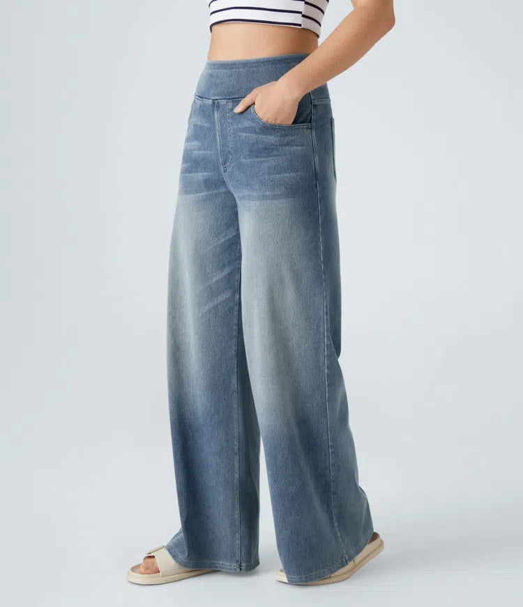 Laia | Jeans Wide Leg de Cintura Alta Mujer Pierna Ancha