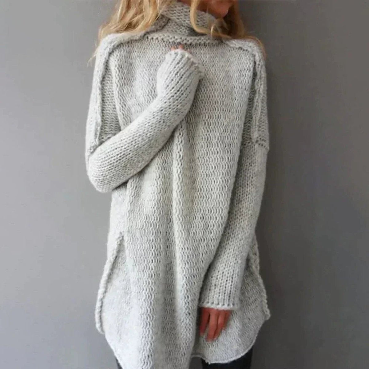 Laia | Jersey de Punto Oversize Mujer Cuello Alto Manga Larga