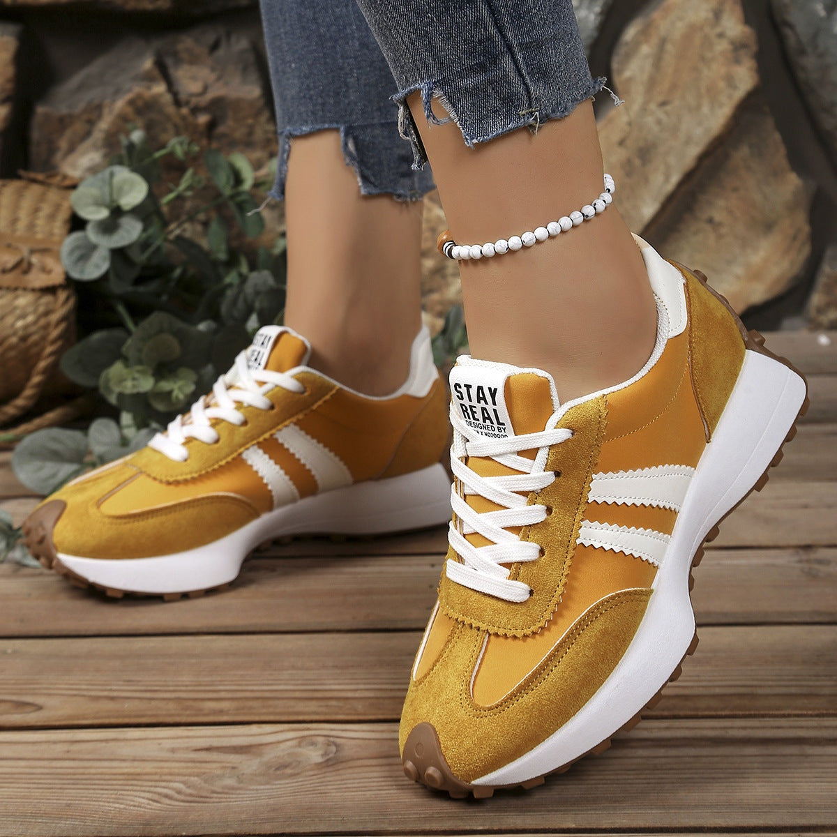 Laura | Zapatillas Running Casual Mujer Estilo Retro Suela Chunky