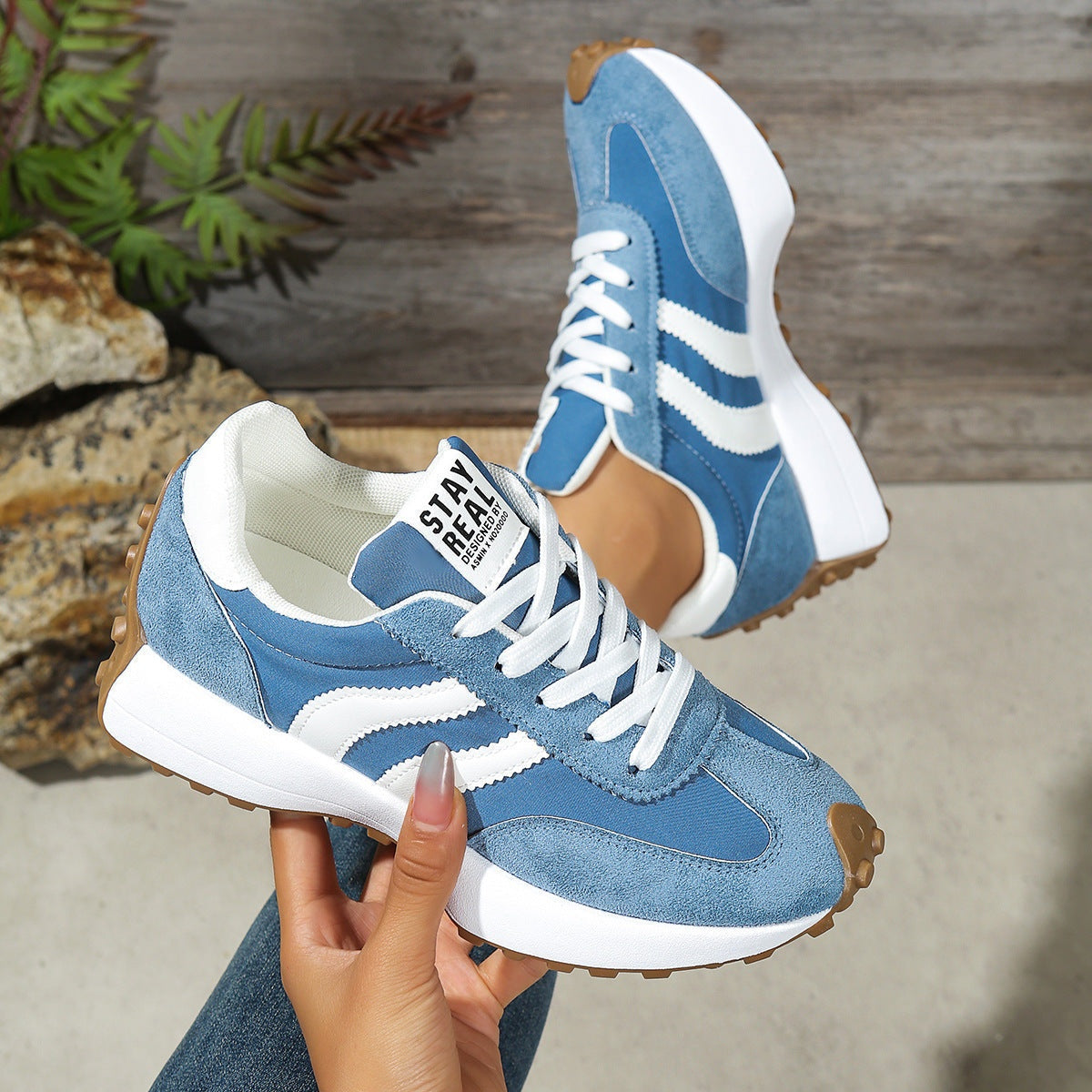 Laura | Zapatillas Running Casual Mujer Estilo Retro Suela Chunky