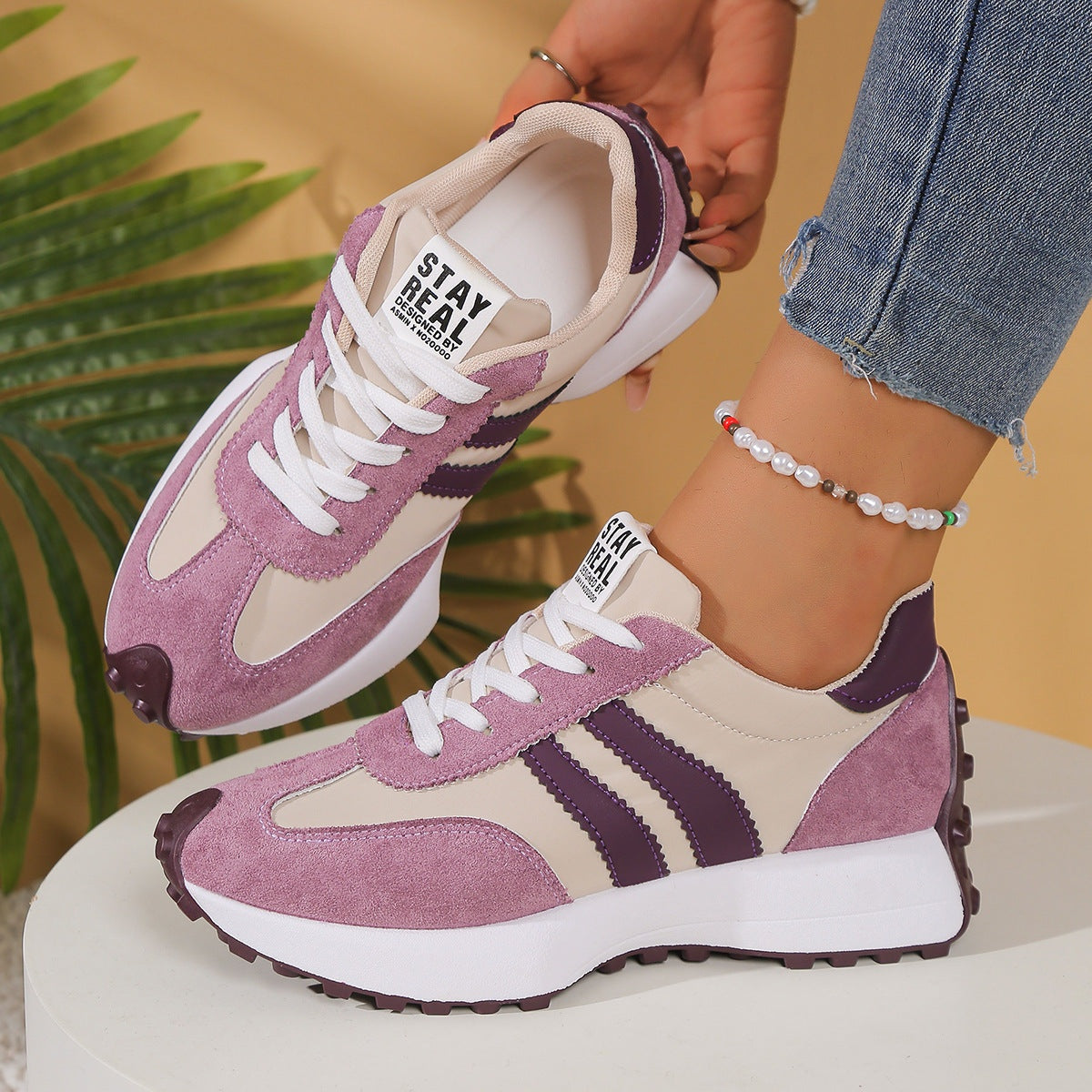 Laura | Zapatillas Running Casual Mujer Estilo Retro Suela Chunky
