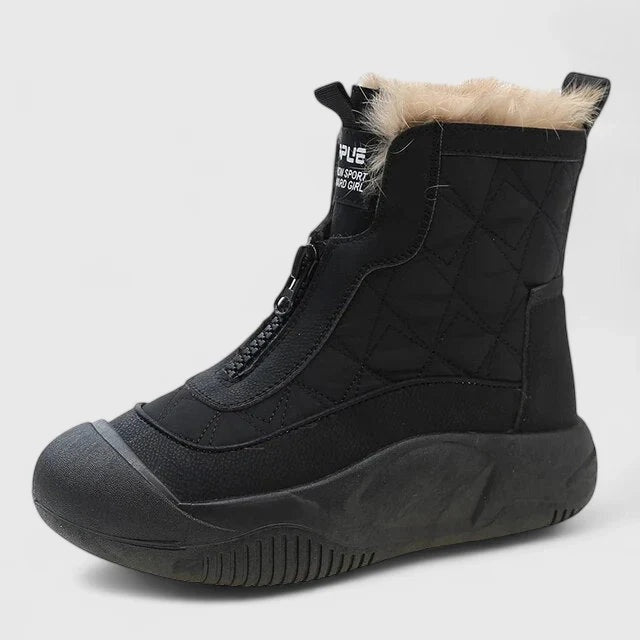 Leire | Botas Impermeables Mujer con Forro Interior Planas Cierre Frontal