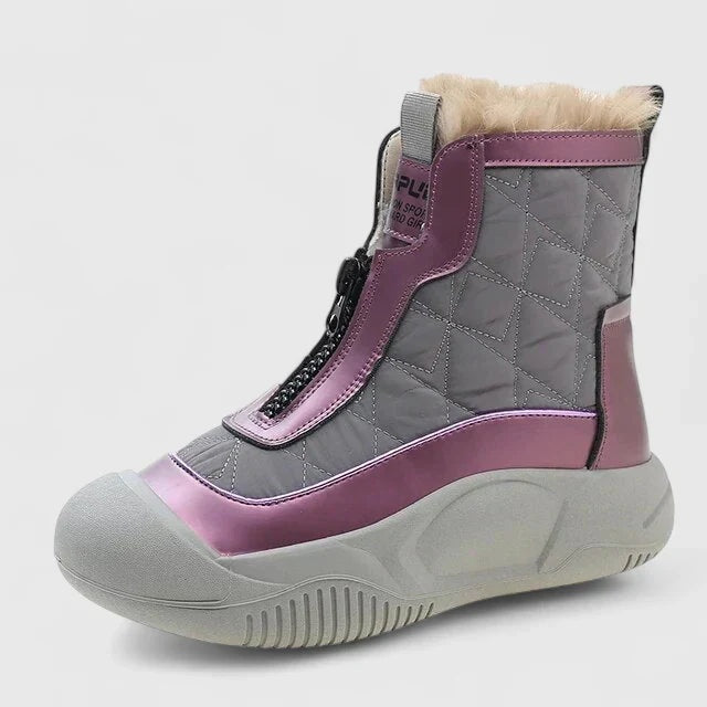 Leire | Botas Impermeables Mujer con Forro Interior Planas Cierre Frontal