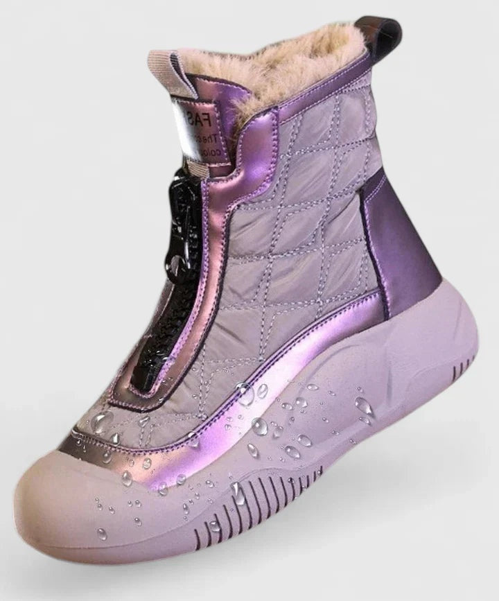 Leire | Botas Impermeables Mujer con Forro Interior Planas Cierre Frontal