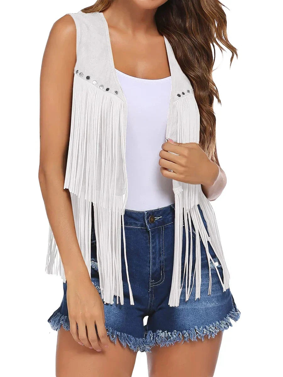 Leire | Chaleco de Ante con Flecos Mujer Estilo Western