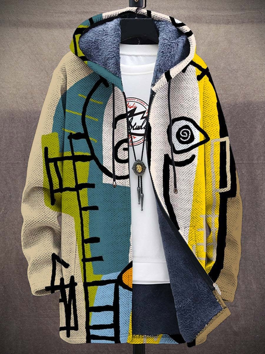 Leire | Jersey de Punto con Capucha Mujer Estampado Artístico Oversized