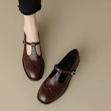 Leire | Mary Jane Shoes Mujer Correa en T Punta Redonda