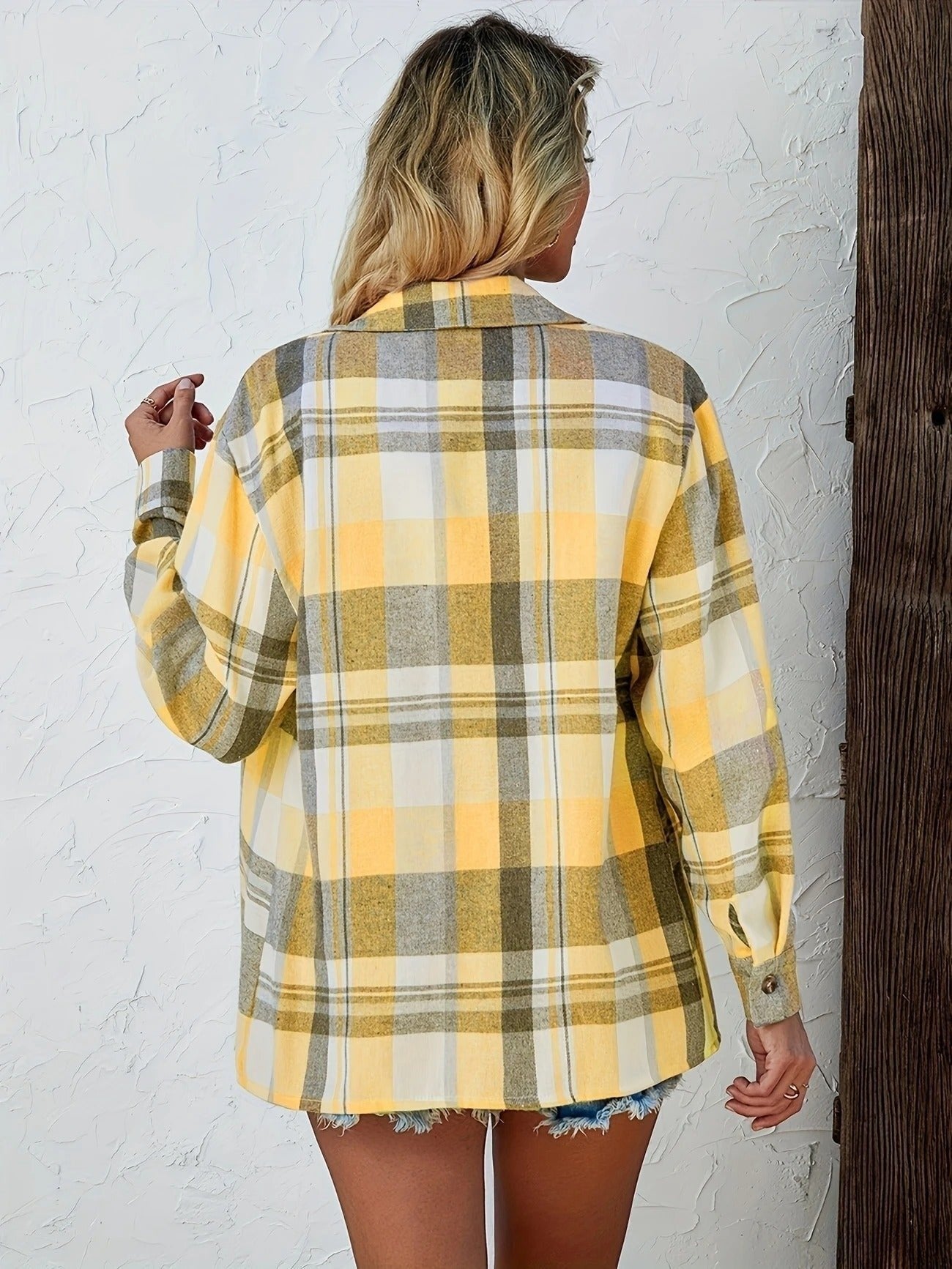 Lidia | Camisa de Cuadros de Algodón Mujer Manga Larga Oversize