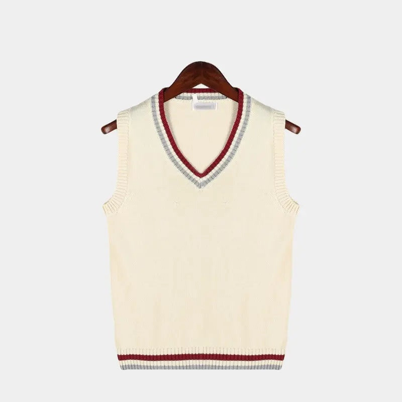 Lidia | Gilet Chaleco de Punto Mujer Cuello V Cable Knit
