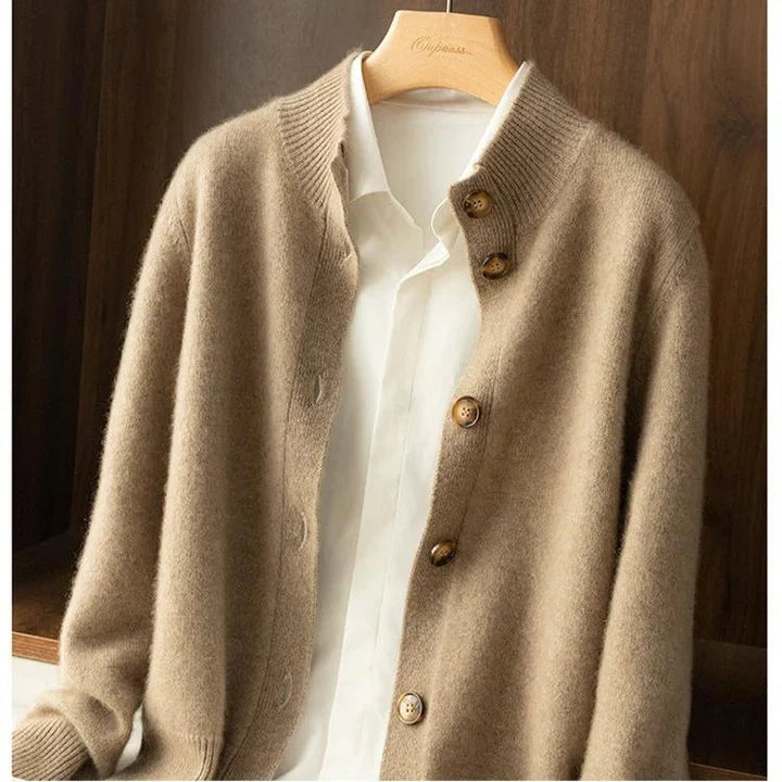 Lidia | Jersey Fino de Lana Mujer Cuello Medio con Botones