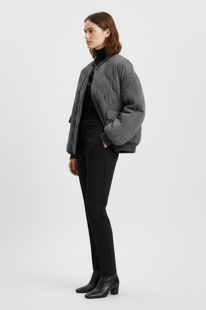 Lola | Chaqueta Bomber Acolchada Mujer Oversize Botones Presión