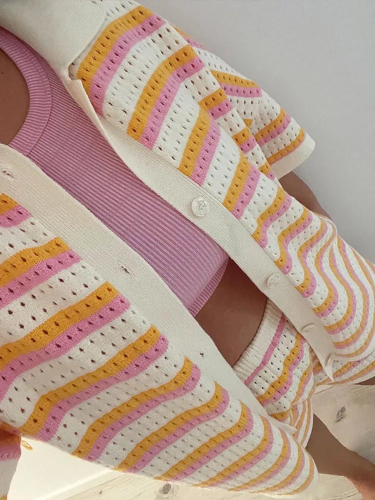 Lola | Conjunto de Punto de 2 Piezas Mujer Chaqueta y Short