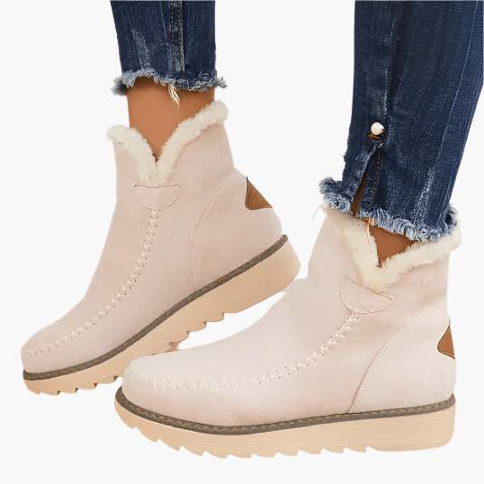 Lorena | Botas Planas de Invierno con Forro Mujer Ante
