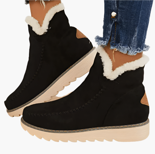 Lorena | Botas Planas de Invierno con Forro Mujer Ante