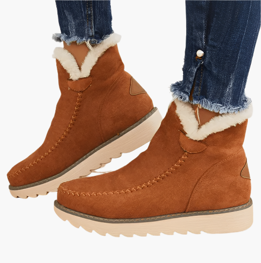 Lorena | Botas Planas de Invierno con Forro Mujer Ante