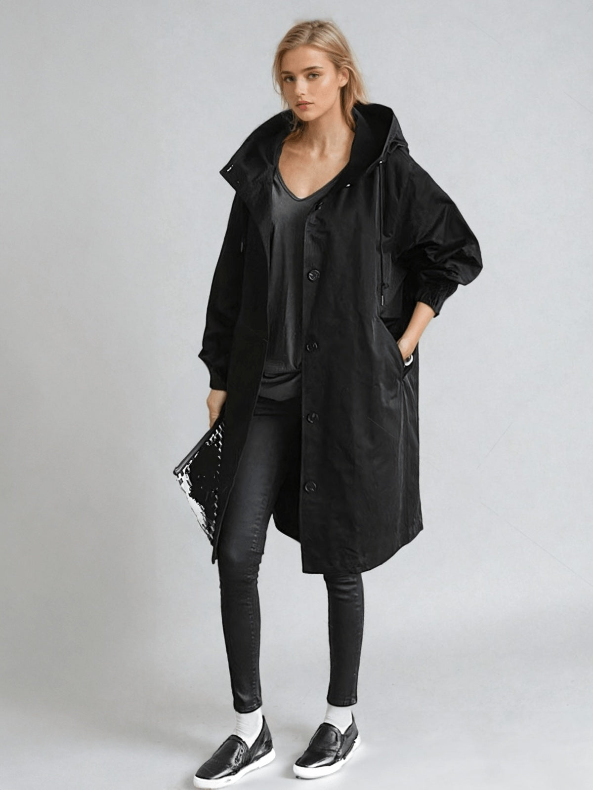 Lorena | Chubasquero Largo Impermeable Mujer con Capucha