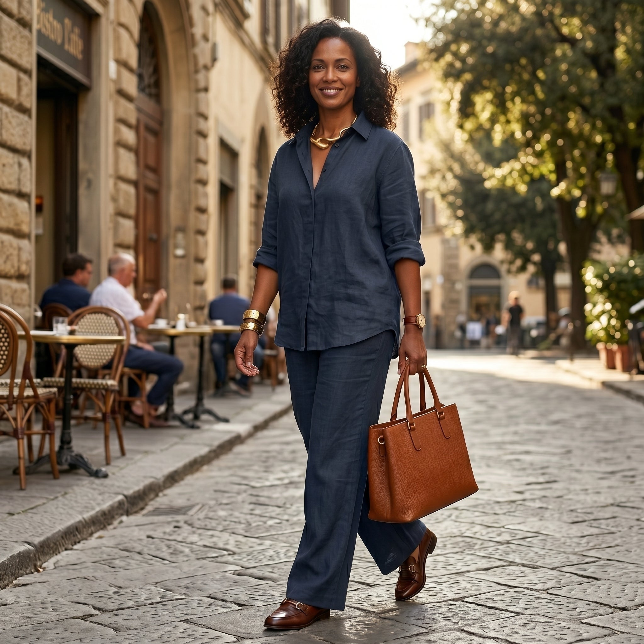 Lorena | Conjunto de Lino Elegante Mujer Camisa y Pantalón