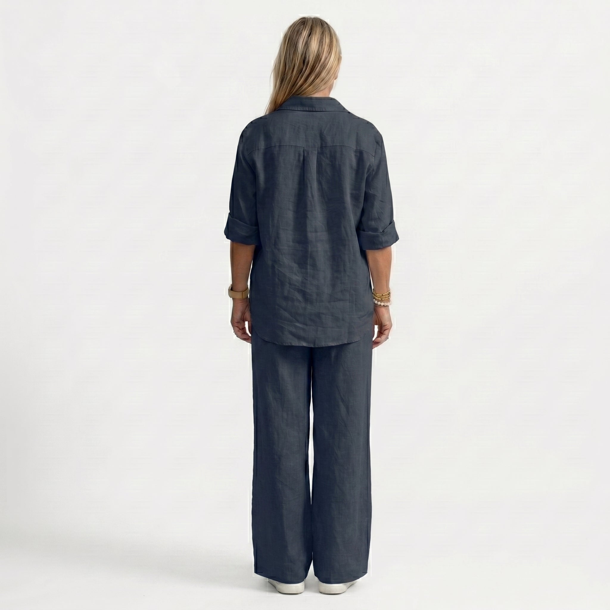 Lorena | Conjunto de Lino Elegante Mujer Camisa y Pantalón