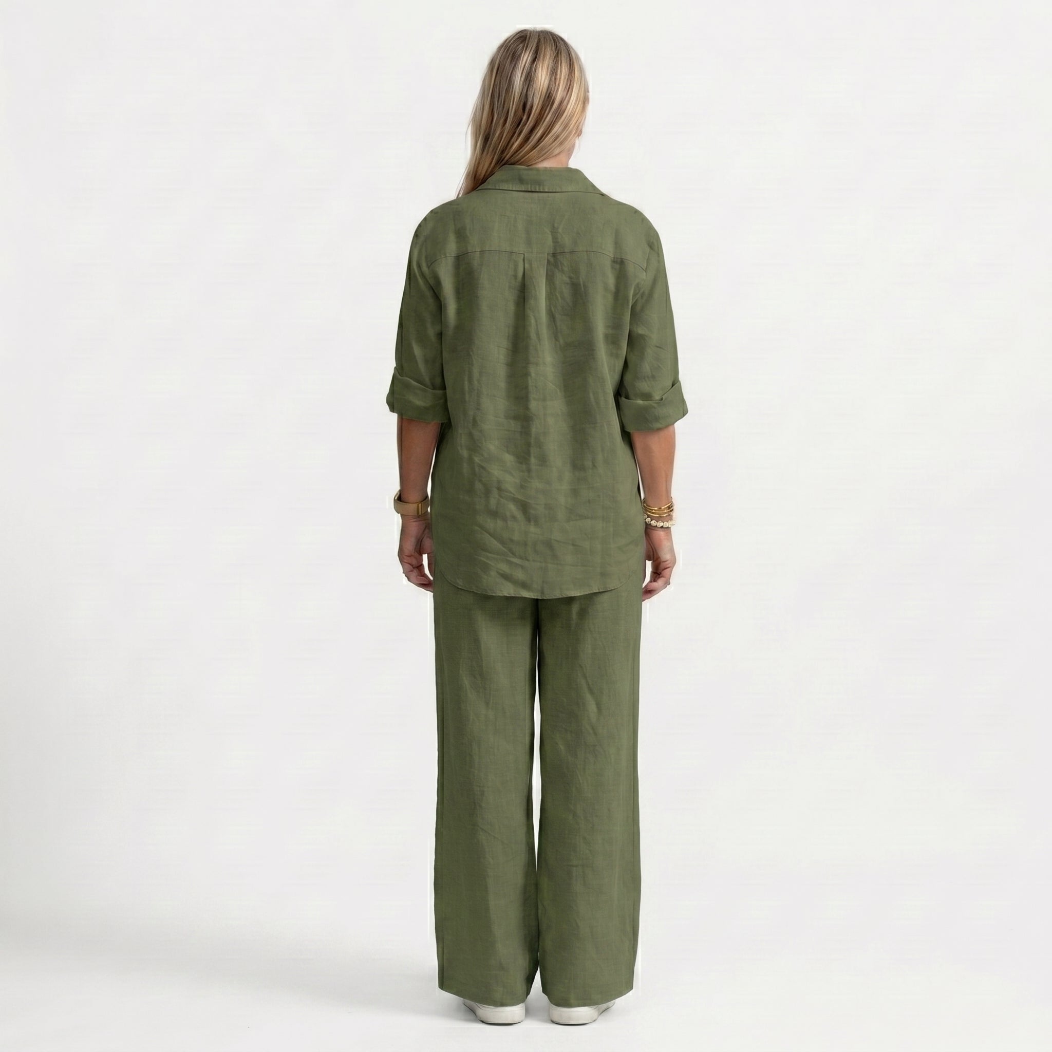 Lorena | Conjunto de Lino Elegante Mujer Camisa y Pantalón