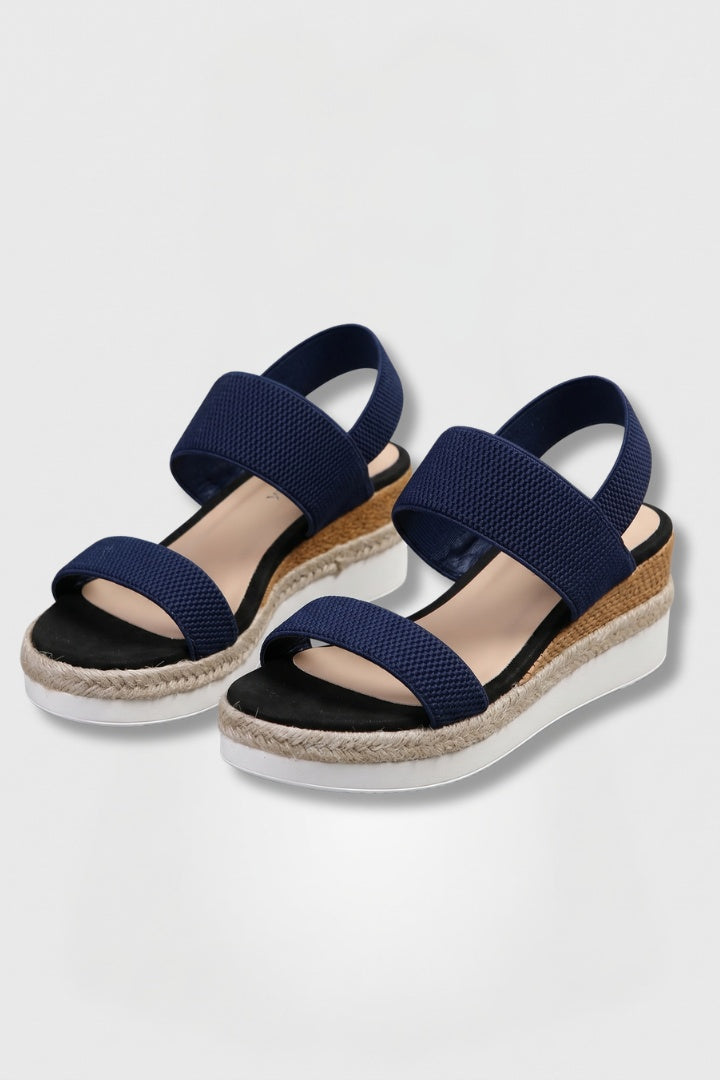 Lorena | Sandalias de Cuña Espadrille Verano Mujer Tiras Elásticas