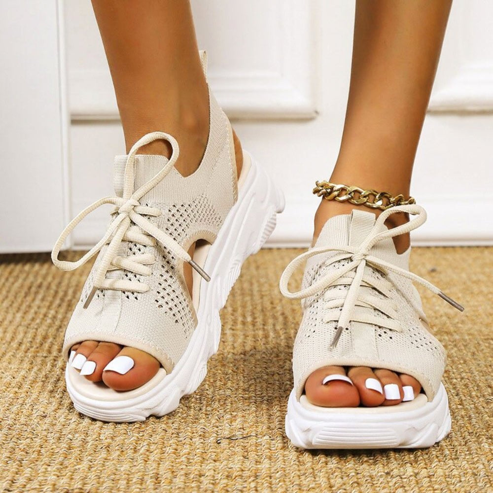 Lorena | Sandalias Deportivas de Plataforma Mujer Cordones Tejido