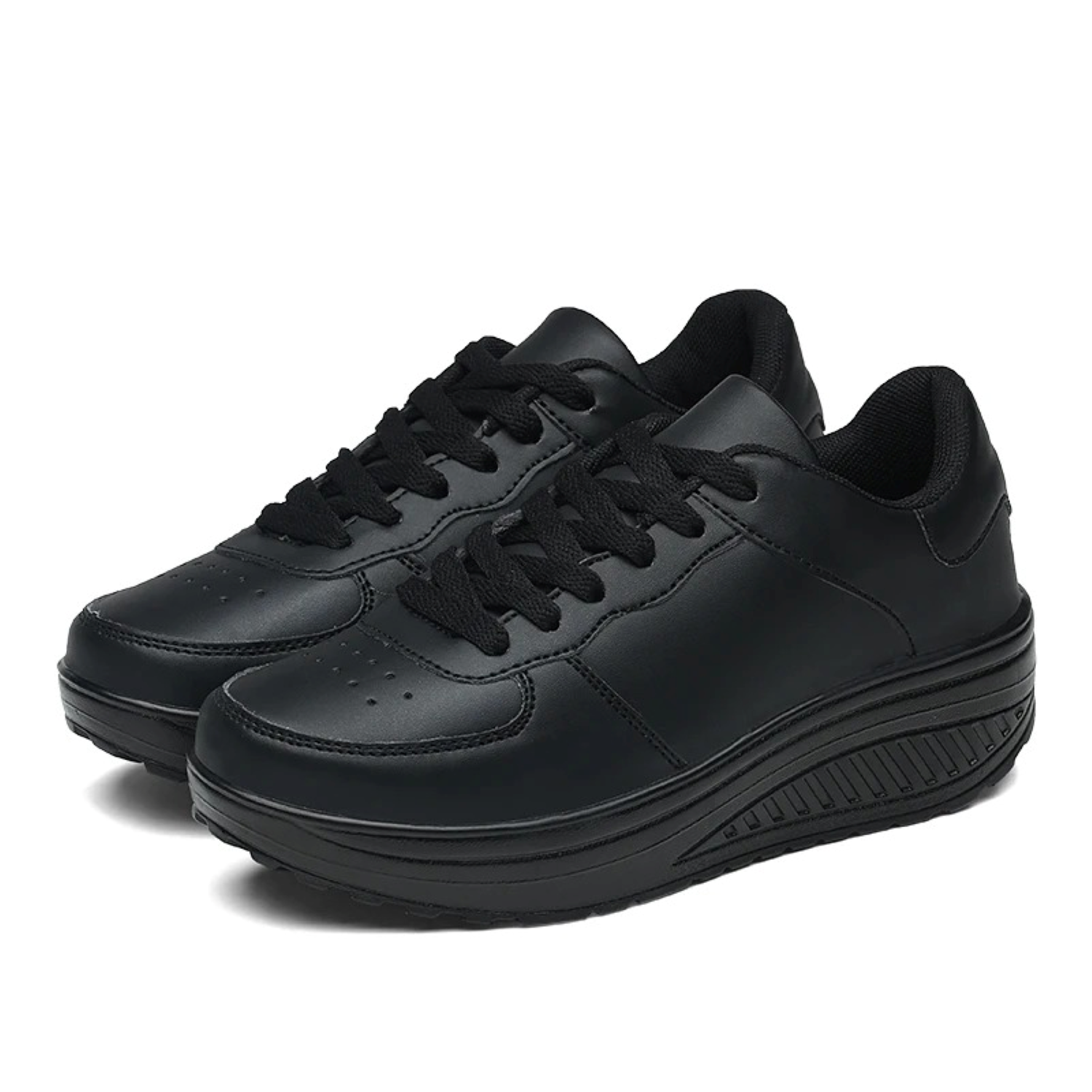 Lorena | Zapatillas de Deporte Mujer Plataforma con Cordones Cuero