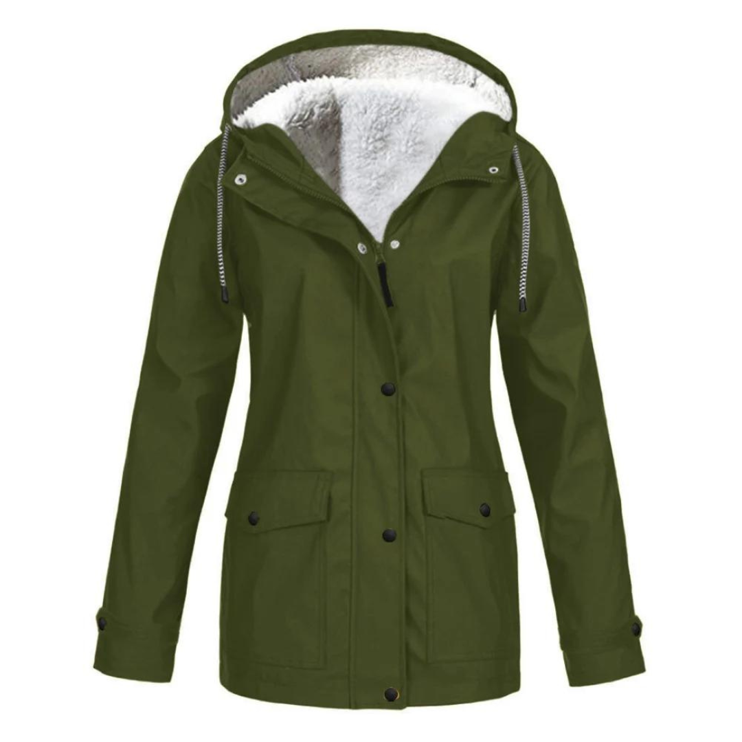 Lourdes | Chubasquero Impermeable con Forro Mujer Capucha Ajustable