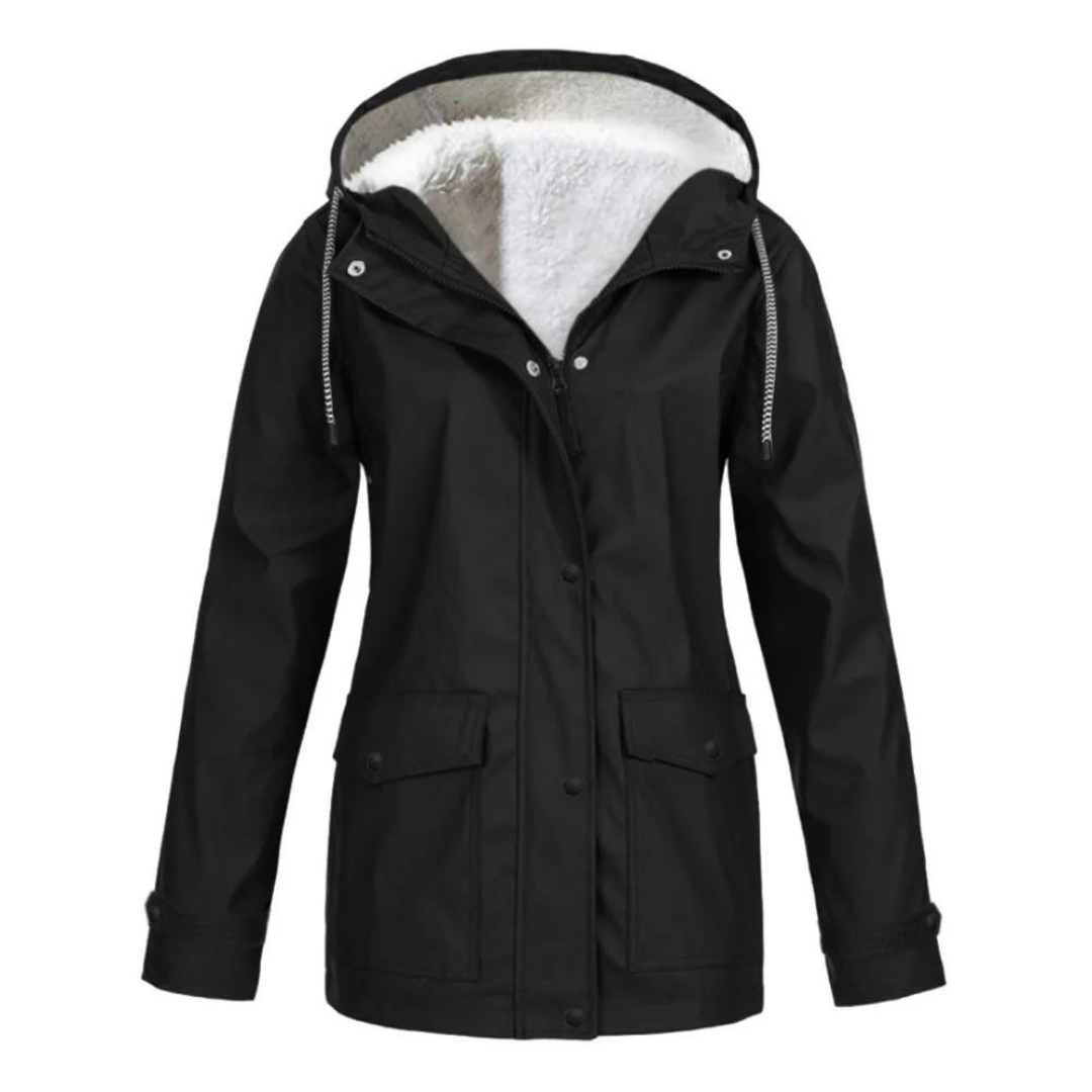 Lourdes | Chubasquero Impermeable con Forro Mujer Capucha Ajustable