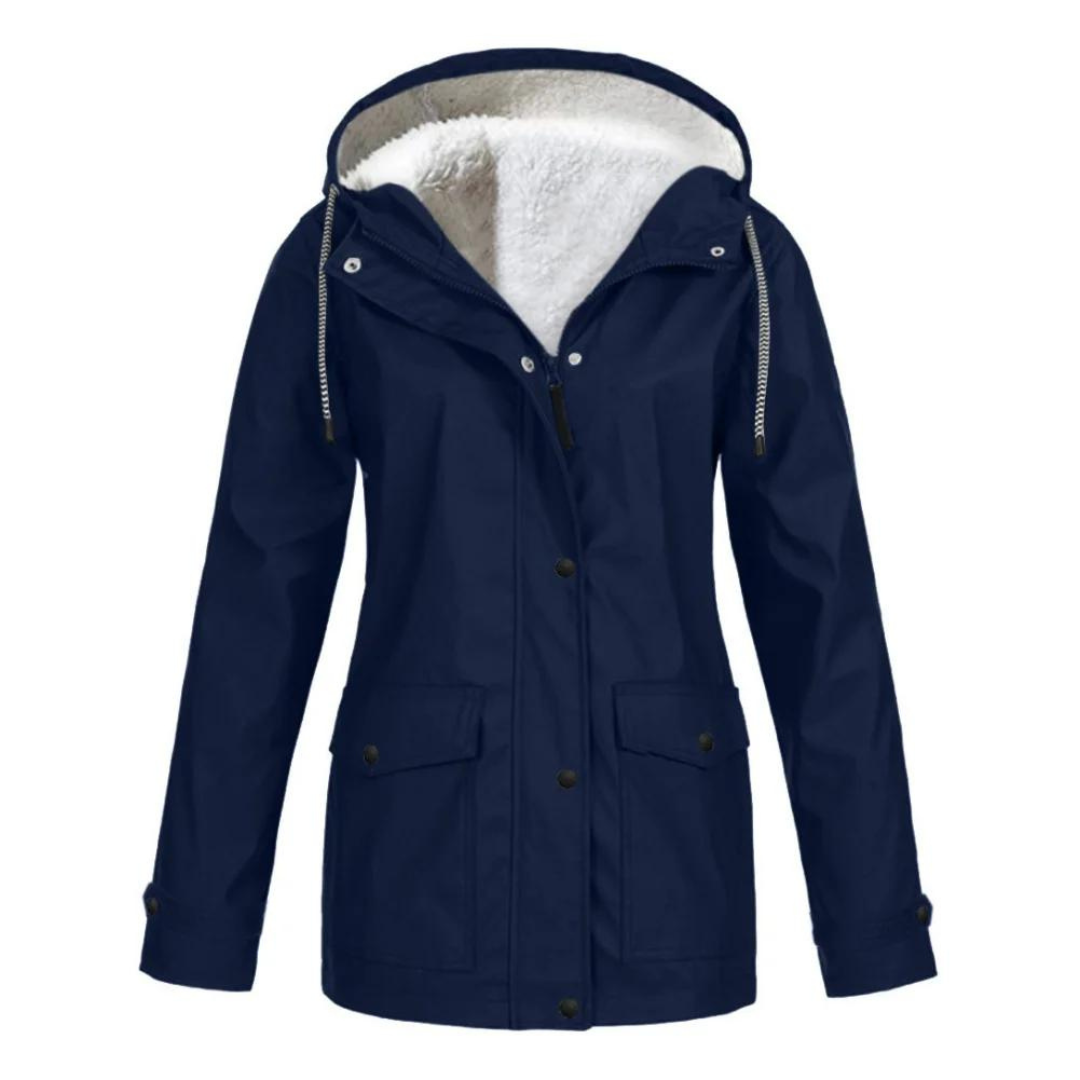 Lourdes | Chubasquero Impermeable con Forro Mujer Capucha Ajustable