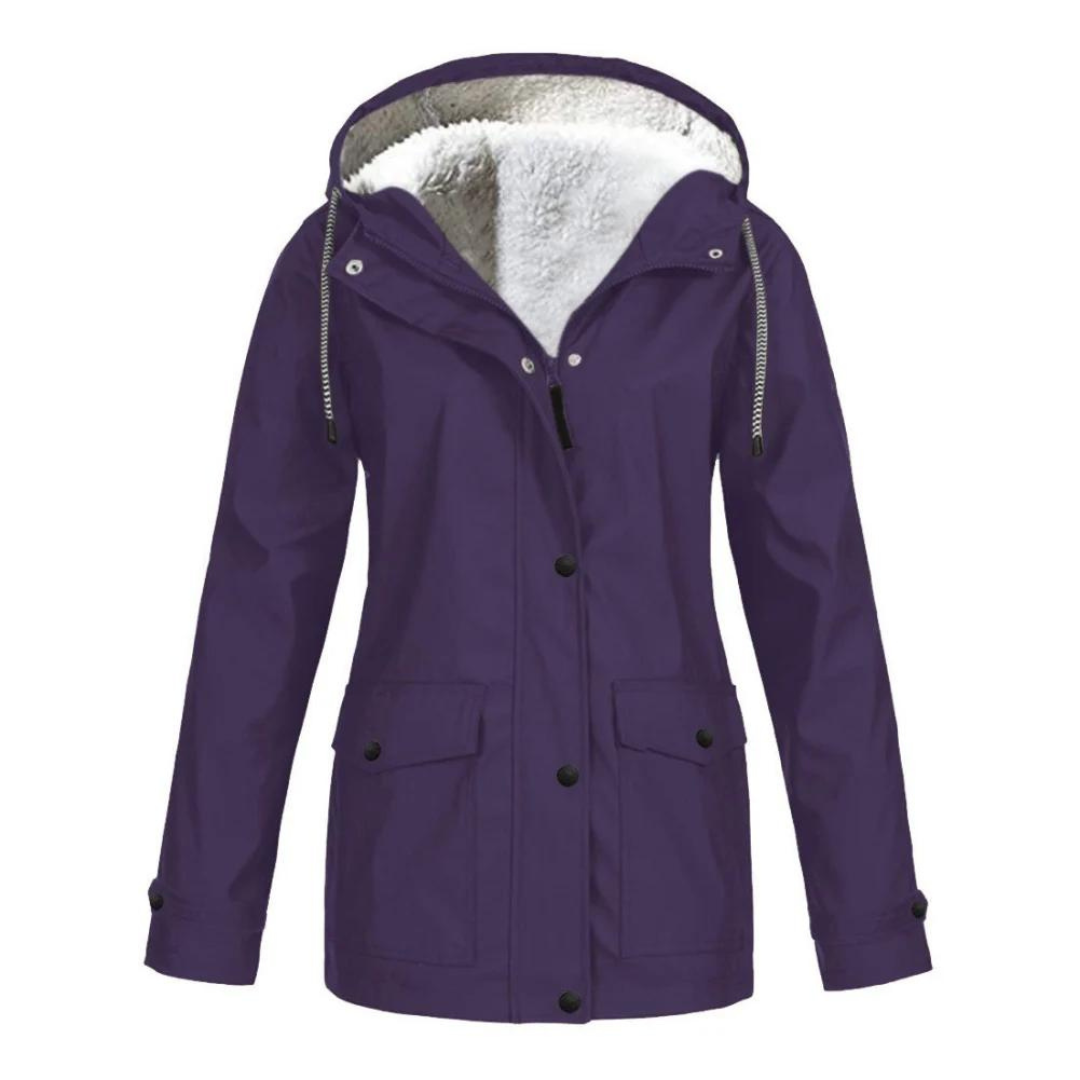 Lourdes | Chubasquero Impermeable con Forro Mujer Capucha Ajustable
