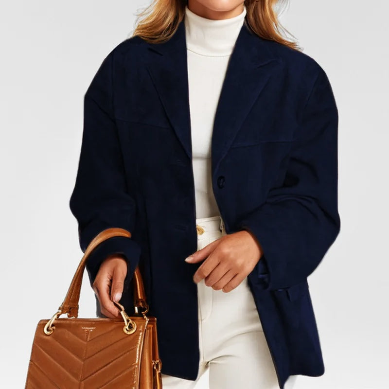 Macarena | Chaqueta de Ante Mujer Corte Suelto Solapas