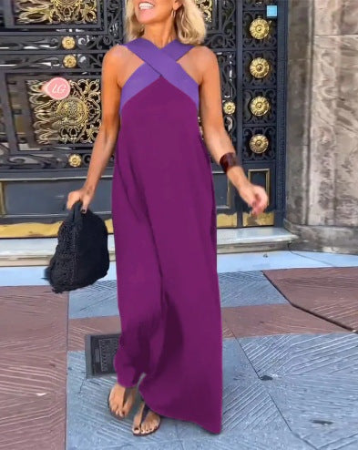 Macarena | Vestido Largo Cut Out Cruzado Mujer Cuello Alto