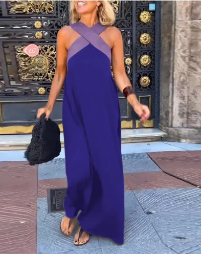 Macarena | Vestido Largo Cut Out Cruzado Mujer Cuello Alto