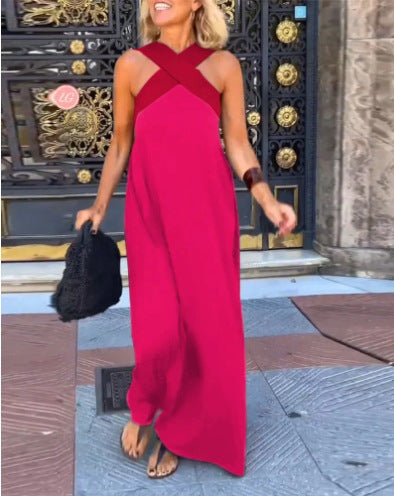 Macarena | Vestido Largo Cut Out Cruzado Mujer Cuello Alto