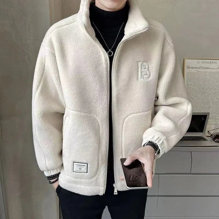 Marcos | Chaqueta de Borreguito Hombre Invierno con Capucha Cremallera