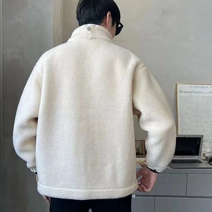 Marcos | Chaqueta de Borreguito Hombre Invierno con Capucha Cremallera