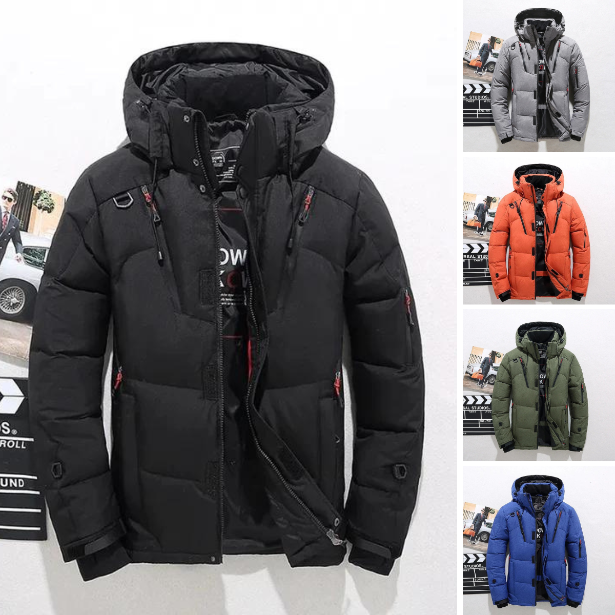 Marcos | Chaqueta de Plumas Hombre con Capucha Múltiples Bolsillos