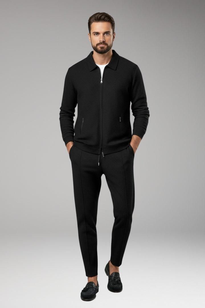 Marcos | Conjunto Chándal Deportivo Hombre Textura Waffle Cremallera