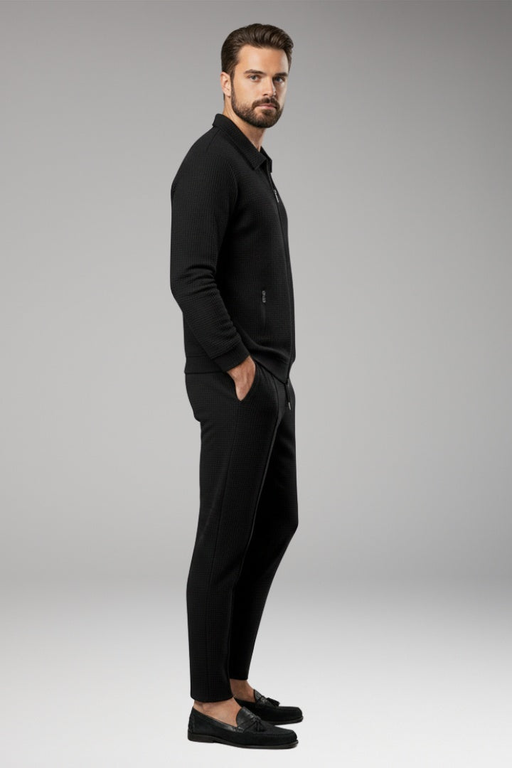 Marcos | Conjunto Chándal Deportivo Hombre Textura Waffle Cremallera