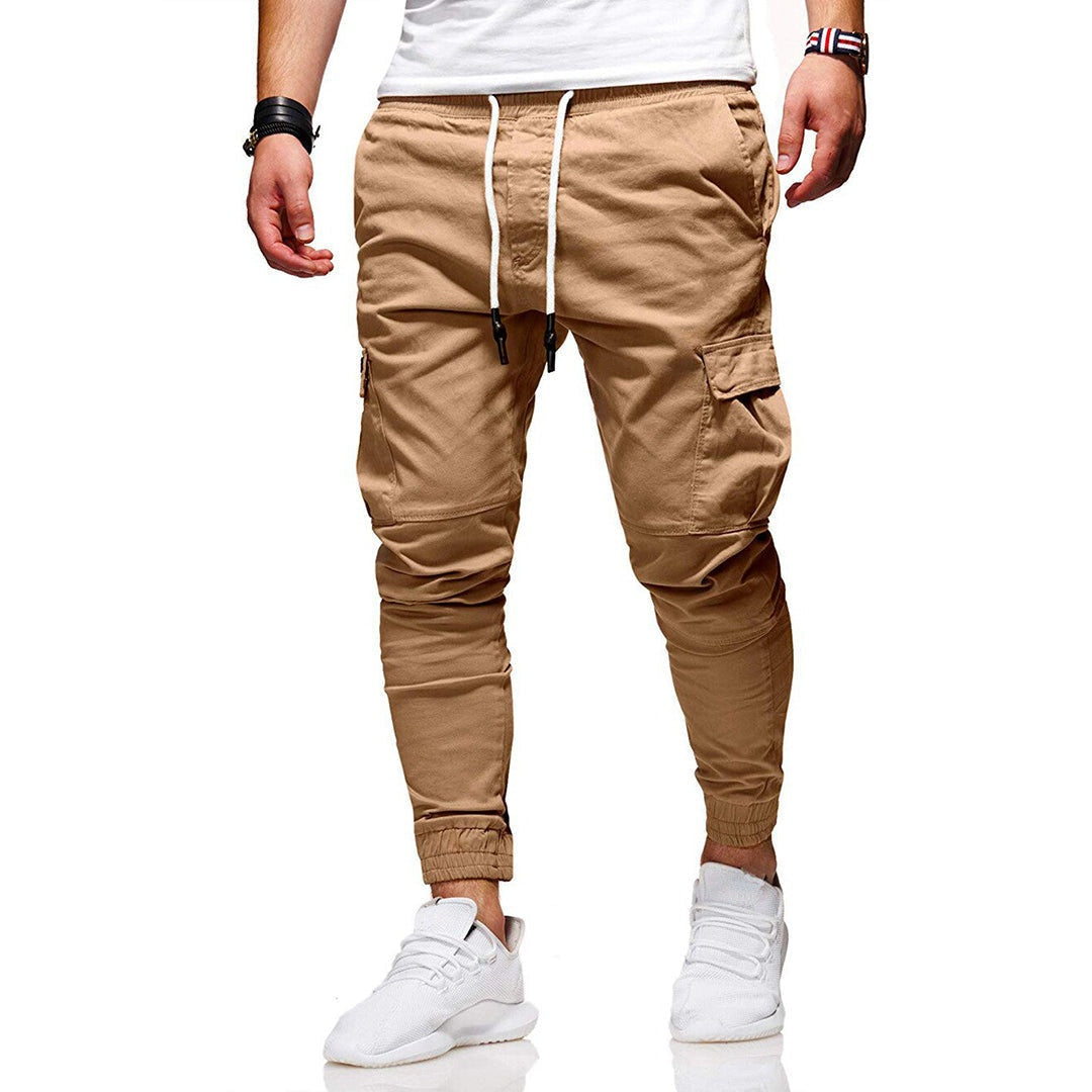 Marcos | Pantalón Deportivo Cargo Hombre Cintura Elástica Bolsillos