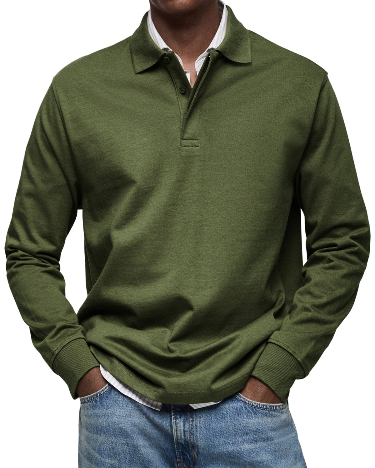Marcos | Polo de Manga Larga Hombre Cuello Polo