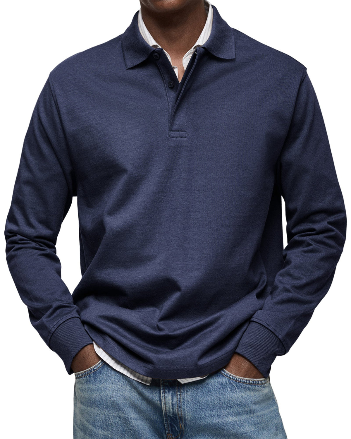 Marcos | Polo de Manga Larga Hombre Cuello Polo