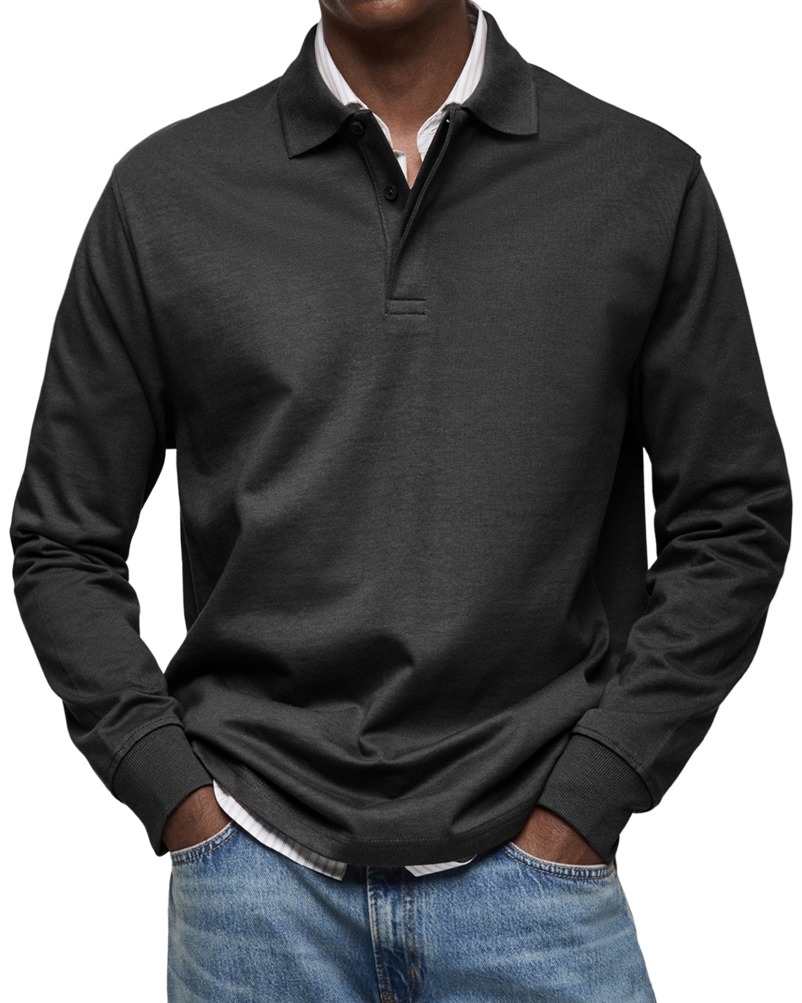 Marcos | Polo de Manga Larga Hombre Cuello Polo