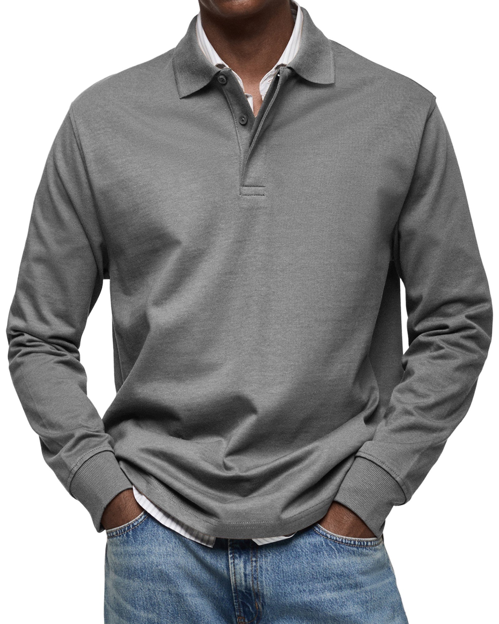 Marcos | Polo de Manga Larga Hombre Cuello Polo
