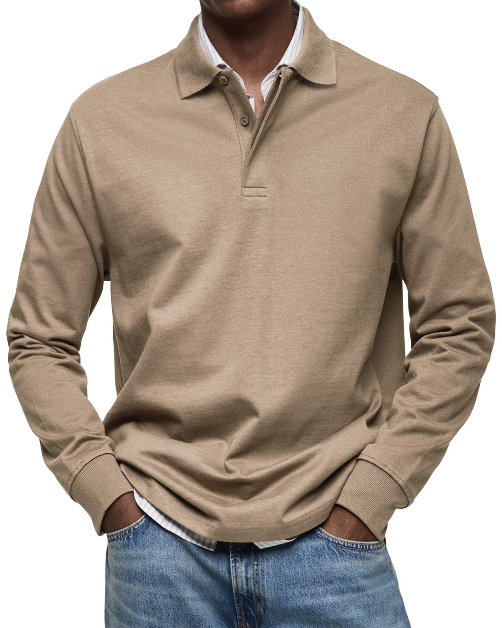 Marcos | Polo de Manga Larga Hombre Cuello Polo