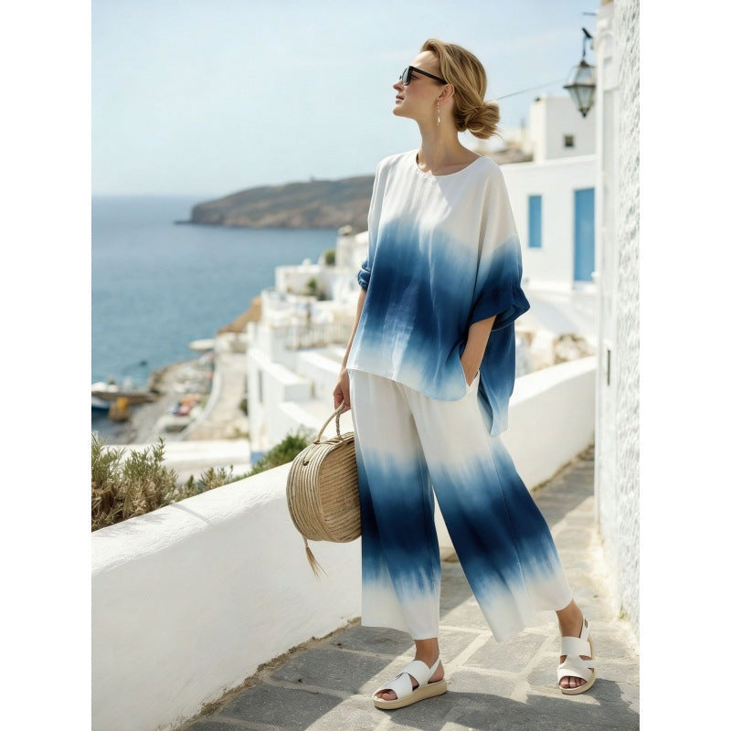 Marina | Conjunto de Dos Piezas Tie Dye Mujer Holgado