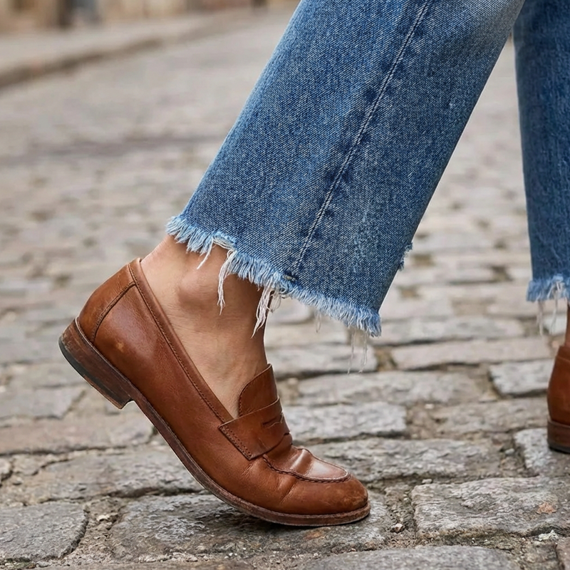 Marisol | Jeans Rectos Destroyed Mujer Cintura Alta Cropped