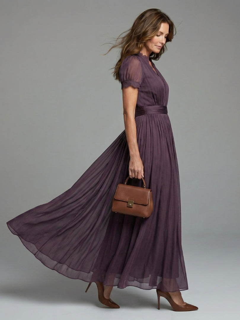 Marisol | Vestido de Madrina Mujer Escote en V Manga Corta