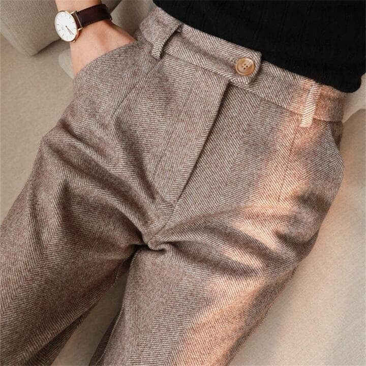 Martí | Pantalones de Vestir Hombre Espiga Corte Recto