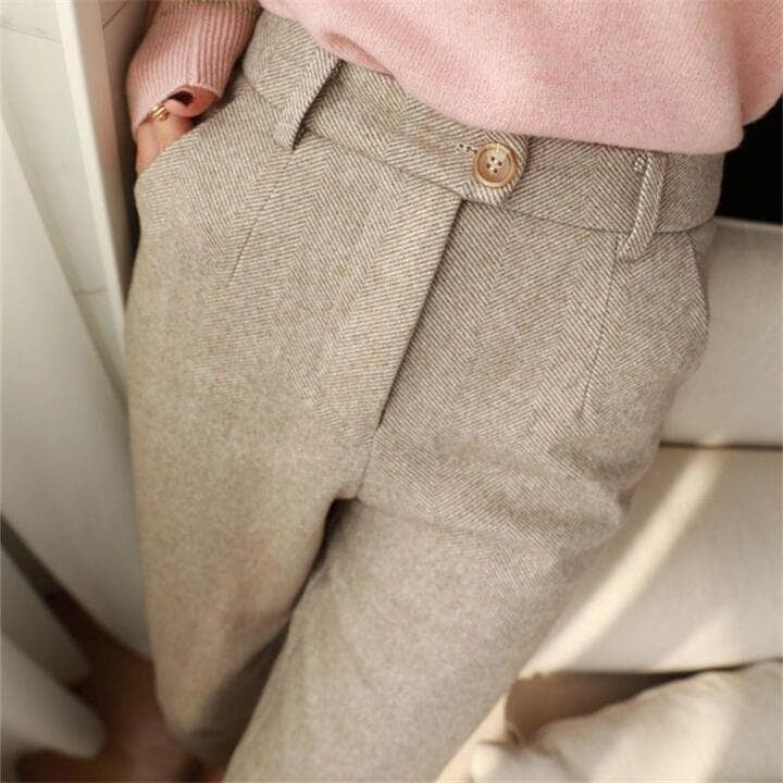 Martí | Pantalones de Vestir Hombre Espiga Corte Recto